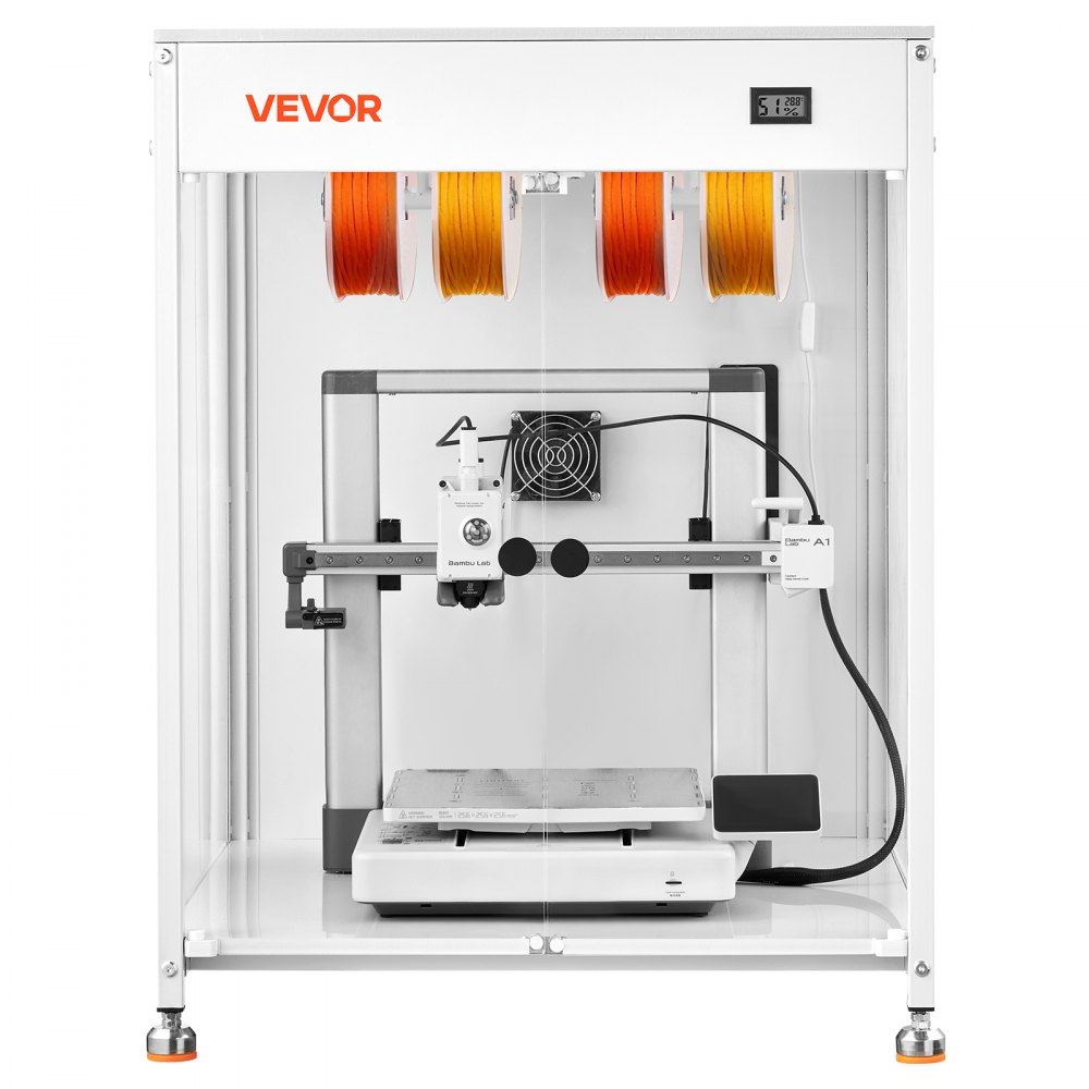 VEVOR 3D Printer Enclosure with Ventilation, Dustproof Waterproof Transparent Acrylic 3D Printer Tent, Constant Temperature Protective Case with LED, Compatible with Bambu Lab, Ender, Neptune, Kobra