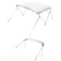 VEVOR Bimini Top Bootsabdeckung Sonnenverdeck (3 Bögen) aus 600D Polyester mit Rahmen aus Aluminiumlegierung, wasserdichte Sonnenschutz-Bootsmarkise mit Aufbewahrungstasche, 216-229 cm (B) Hellgrau