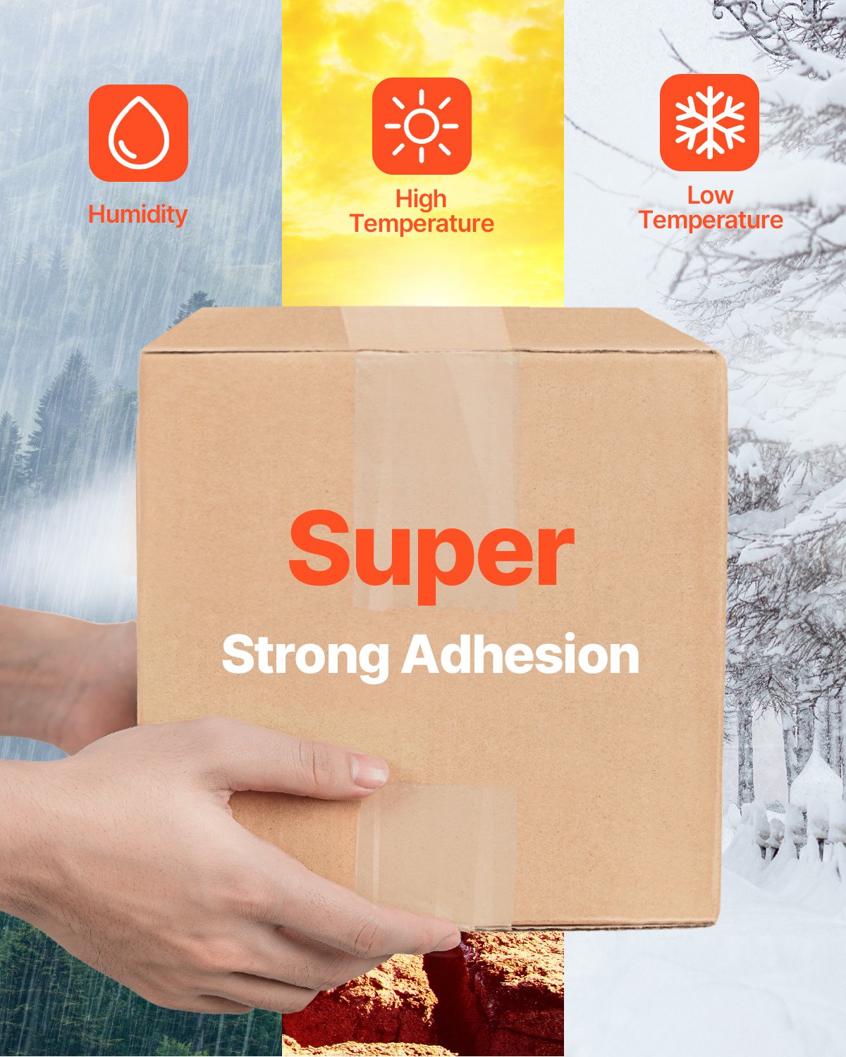 VEVOR Transparentes Packband, 76,2 mm Kern, 12er-Set 47,8 mm x 59,436 m Paketklebeband mit Spender, 0,068 mm Hochleistungs-Klebeband, ideal für Umzüge, Lagerung & Verpackung, Versand & Postversand