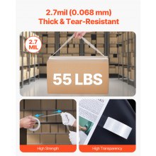 VEVOR 36x Packband 47,8mmx59,436m Paketklebeband Klebeband transparent 0,068mm