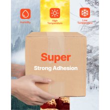 VEVOR Transparentes Packband, 76,2 mm Kern, 6 Rollen 76,2 mm x 59,436 m Paketklebeband, 0,068 mm dick, Hochleistungs-Klebeband für Umzüge, Lagerung & Verpackung, Versand & Postversand, Büro