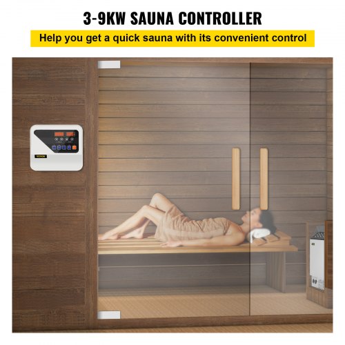 VEVOR 400V Sauna-Heizungssteuerung Saunaofen Digital Controller, Saunaofen Digital Controller Anzeige mit externer steuerung 25 x 22 x 7,6 cm Externe Digital Controller für Hotels und Fitnessstudios