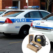 VEVOR Autolautsprecher Alarm Host 400 W Megaphon 8 Töne Sirenenhorn,12 V DC elektronische Warnung Alarm Lautsprechersystem super laut Fernbedienung