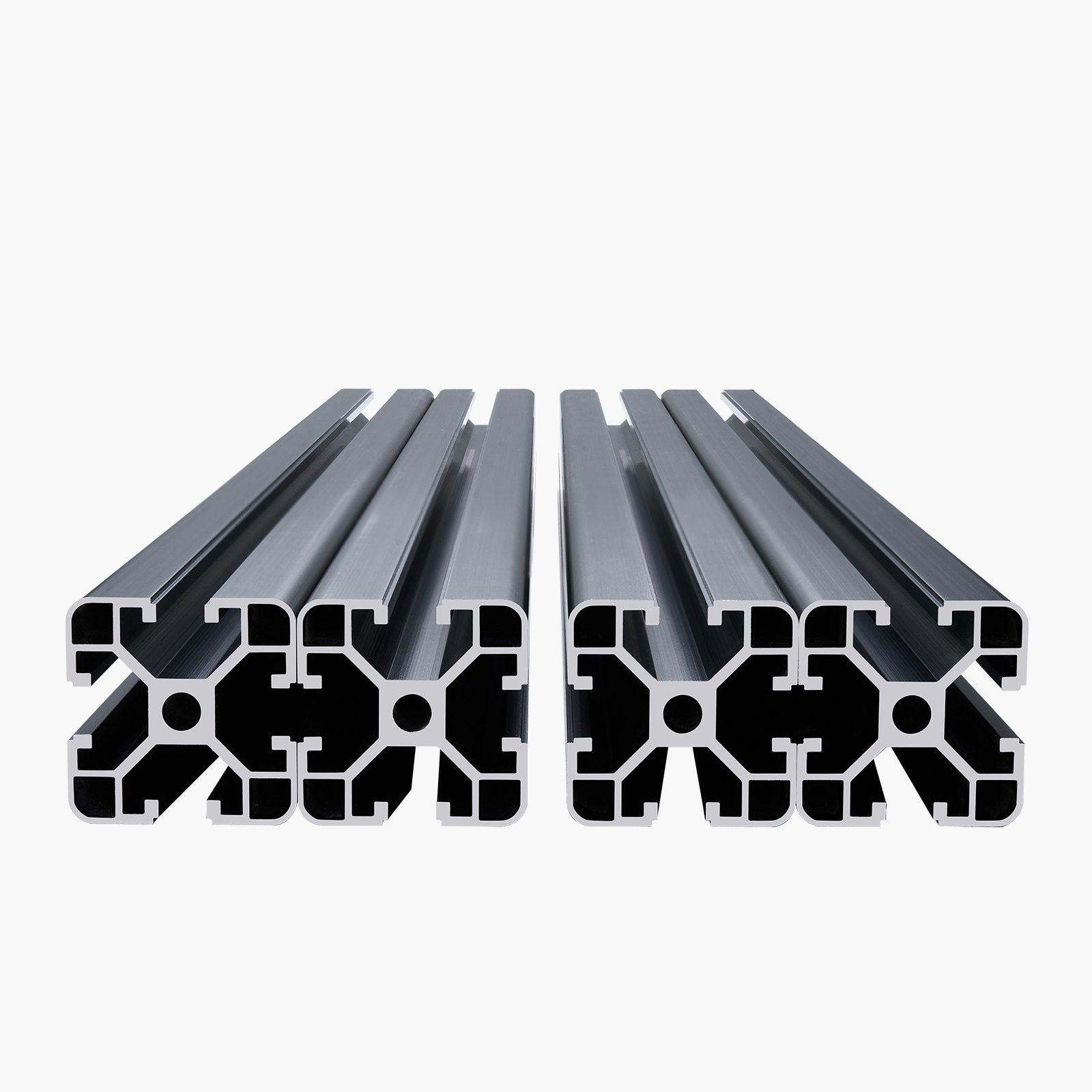 VEVOR 4er Set Aluprofil 1000 mm T-Nut 4040 Aluminium Profil, eloxierte Linearschiene nach europäischem Standard, Nutenprofil für 3D-Drucker, CNC-Maschine DIY, Lasergravur, Schwarz