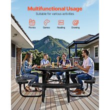 VEVOR Picknicktisch Wetterfest Terrasse Essmöbel Set Stahtisch Camping Outdoor