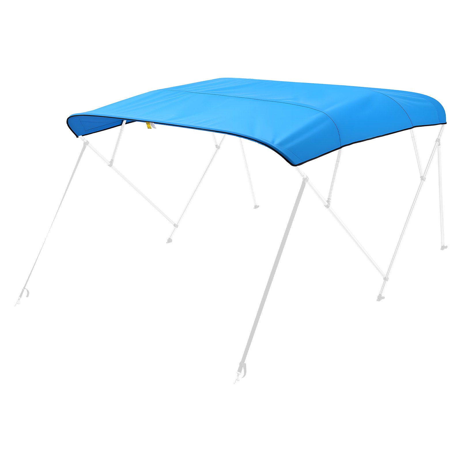 VEVOR Bimini Top Ersatz-Bootsverdeck Sonnenverdeck (4 Bögen) aus 600D Polyester, wasserdichte Sonnenschutz-Bootsmarkise mit Aufbewahrungstasche (ohne Stützstange) 231-244 cm (B) Blau