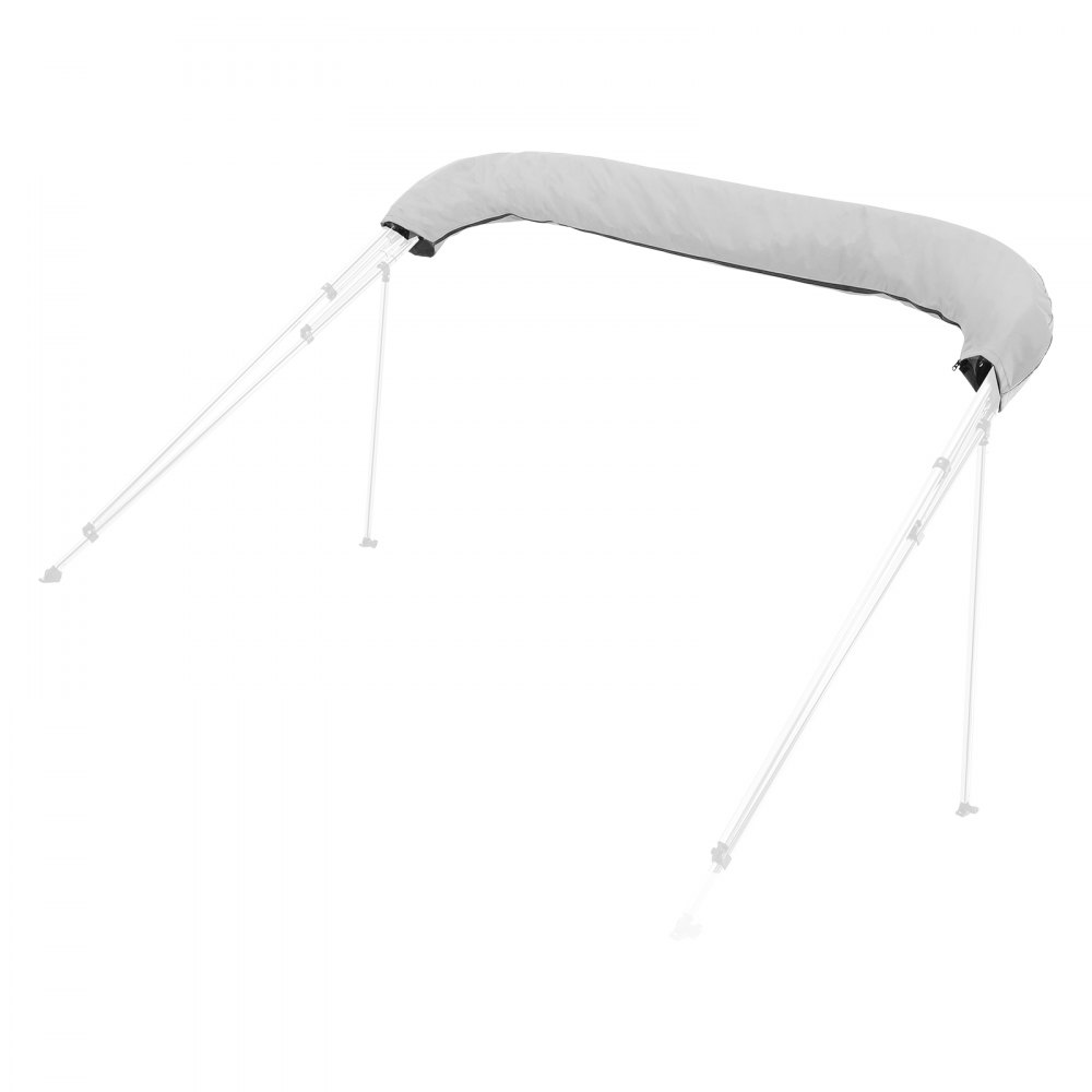 VEVOR Bimini Top Ersatz-Bootsverdeck Sonnenverdeck (4 Bögen) aus 600D Polyester, wasserdichte Sonnenschutz-Bootsmarkise mit Aufbewahrungstasche (ohne Stützstange) 231-244 cm Hellgrau