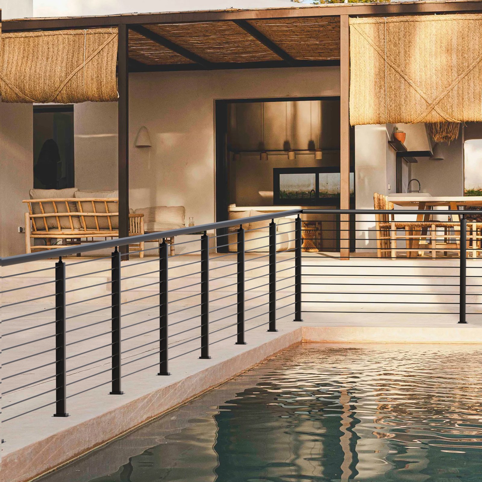 VEVOR 4 Stk. Geländerpfosten 91x2,54x5cm Pfosten mit horizontalen Löchern 4JZLGZHS9142C2KYMV0