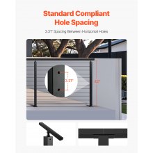 VEVOR Kabelgeländerpfosten 106,7x3x5cm horizontale Löcher 4JZLGZXHS106REP67001V0