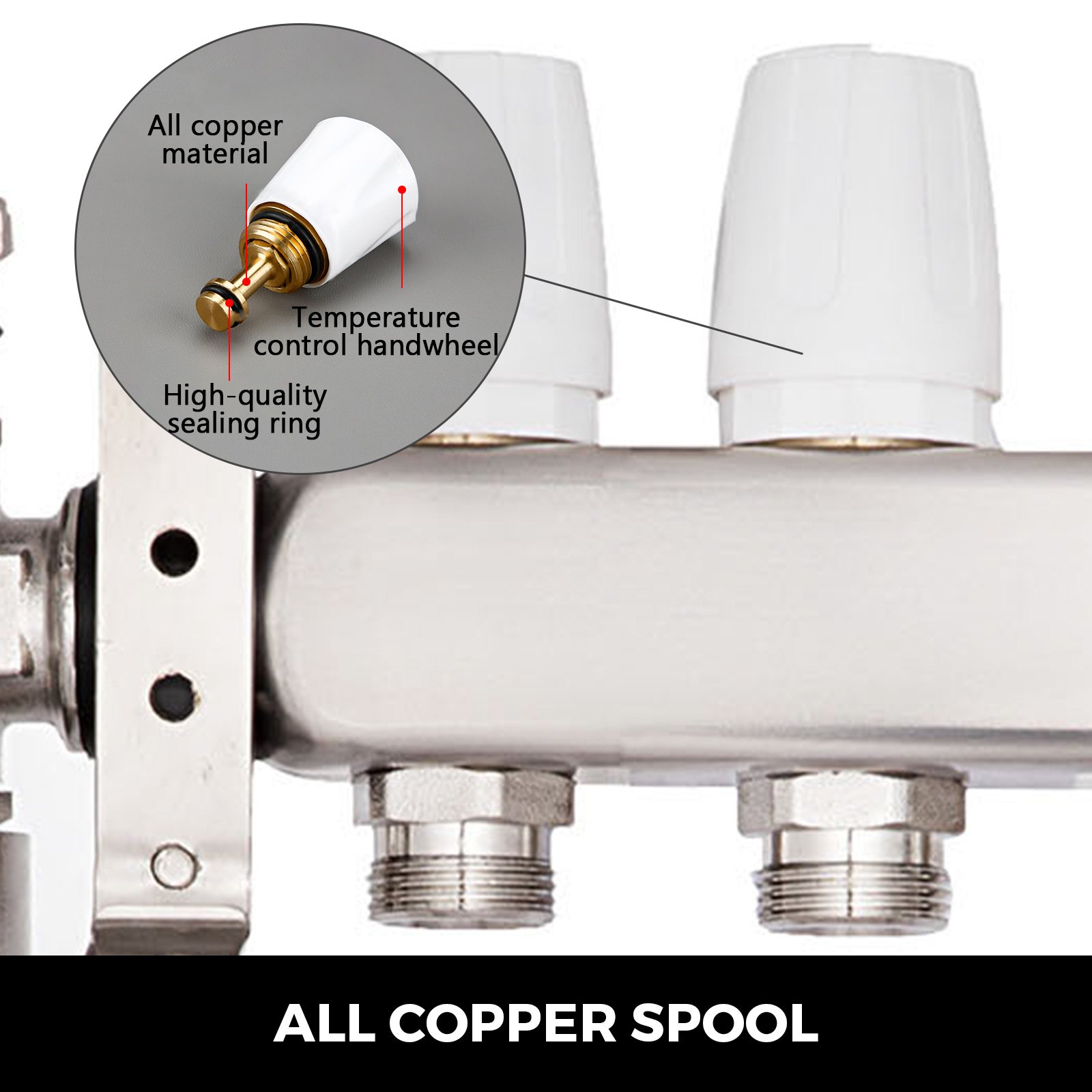 Heizkreisverteiler 4 Heizkreise Fußbodenheizung Edelstahl Mit Durchflußmessern