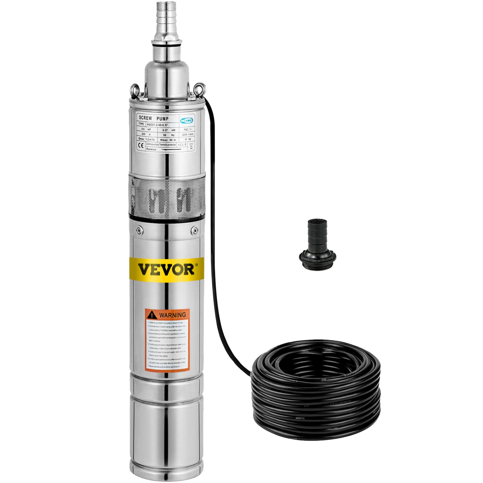 Tiefbrunnenpumpe 1200l/h 230v 370w ø102 Mm Tauchpumpe Edestahl Sandverträglich