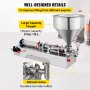 VEVOR Füllmaschine mit Trichter Einzelkopf 50-500ML, Abfüllmaschine für Flüssigkeiten 970 x 381 x 381 mm, Flaschenfüllmaschine Edelstahl 30 kg für Bereiche Lebensmittel und Getränk