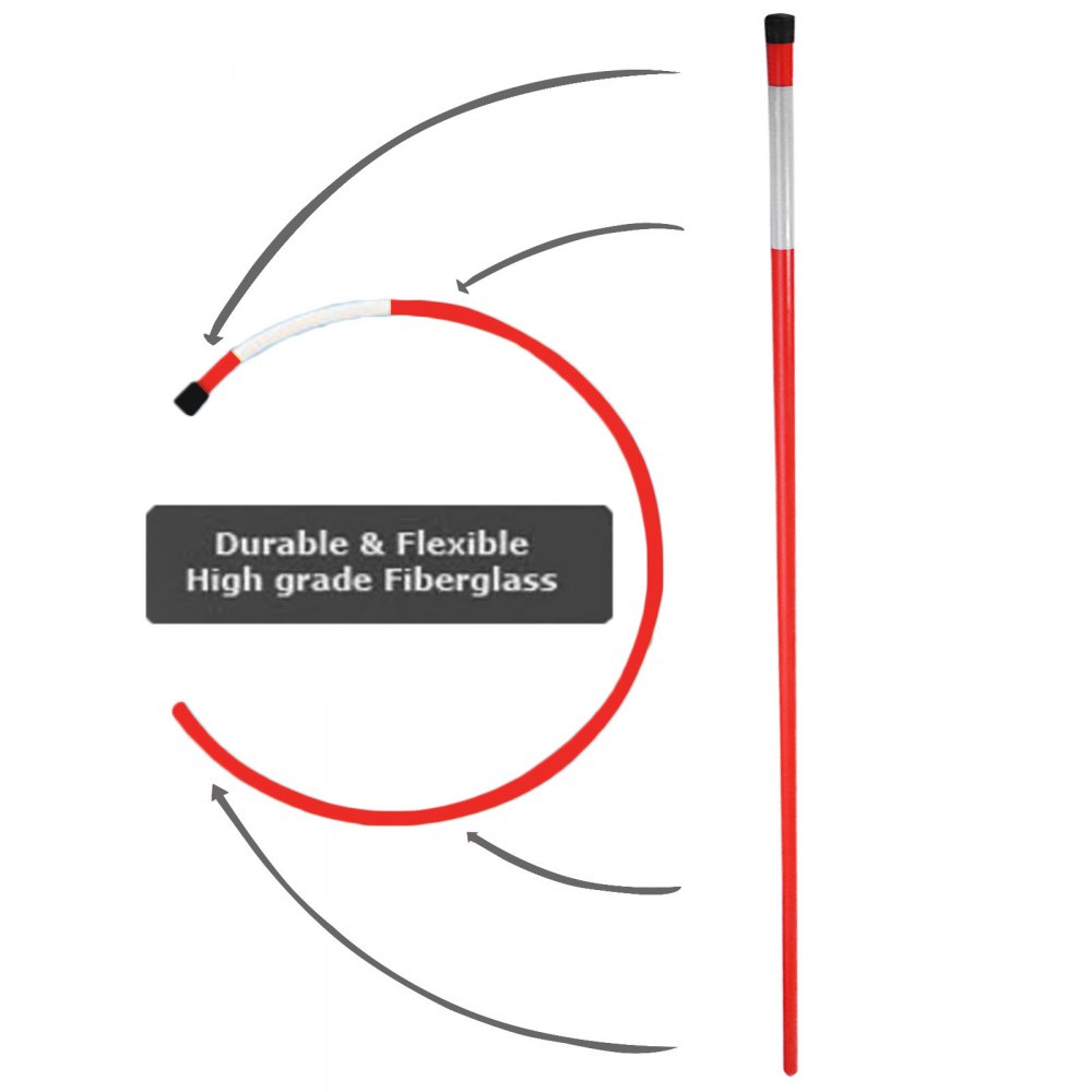 500 Pack 120cm Straßenmarkierung Glasfaserstab Glasfaser Reflektierende Orange