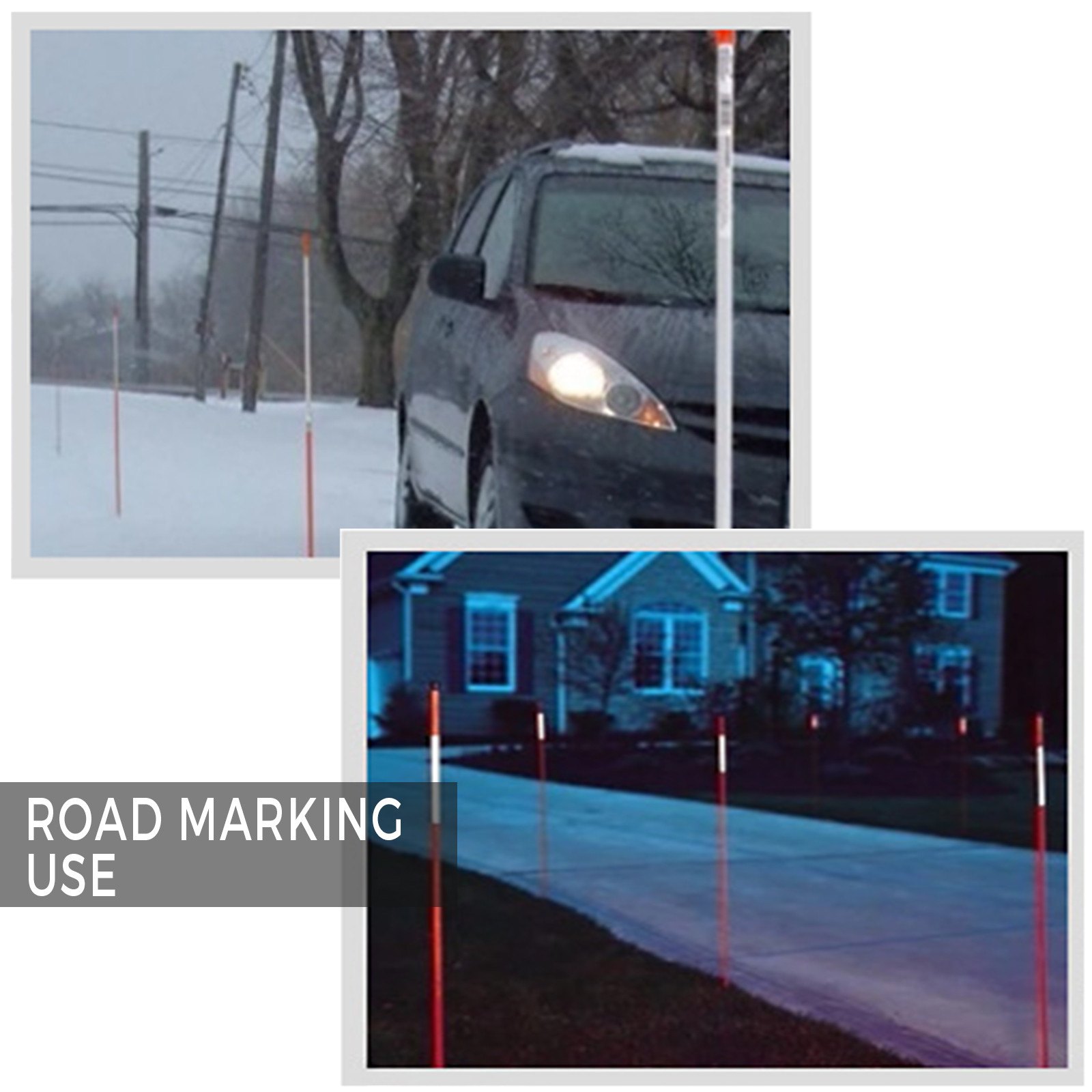 500 Pack 120cm Straßenmarkierung Glasfaserstab Glasfaser Reflektierende Orange