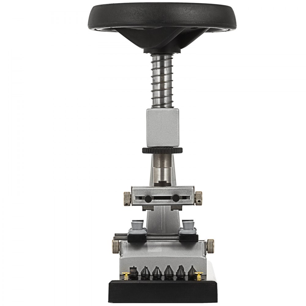 VEVOR 5700 Tisch Uhrenöffner 10 cm × 25 cm, Uhrengehäuseöffner Durchmesser 15 cm, Uhren Öffner Werkzeug Set 3 kg, mit Uhrenarmbandhalter, Reparatur Uhrwerkzeug - Holzbasis für Rolex, Tudor Uhren