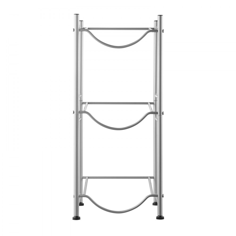 VEVOR 3-Tier Water Jug Holder, 5-Gallon Water Bottle Holder, Single-Row Water Bottle Rack for 3 Bottles, Sturdy Water Jug Rack for Kitchen, Office, Living Room, Silver
