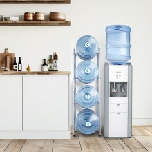 VEVOR Wasserkrughalter Wasserflaschenregal 4 Ebenen Einreihiges 4 Flaschen Silber