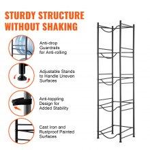 VEVOR Wasserkrughalter Einreihiges Wasserflaschenregal 5 Flaschen Schwarz