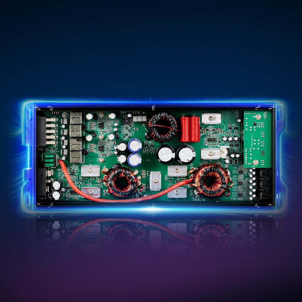 VEVOR Autoverstärker 5-Kanal, Endstufe Klasse D Überbrückbar, Max. 4 x 100 W an 4 Ohm / 4 x 200 W an 2 Ohm + 1 x 1000 W an 2 Ohm / 1 x 500 W an 4 Ohm, Hochleistungsverstärker für Fahrzeuge