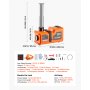 VEVOR Elektrischer Hydraulikwagenheber 5 t mit Elektroschlagschrauber Luftpumpe Geeignet für Pickups, SUVs und Limousinen, Hubbereich 155–450 mm, mit Fernbedienung, Sicherheitshammer und LED-Leuchten