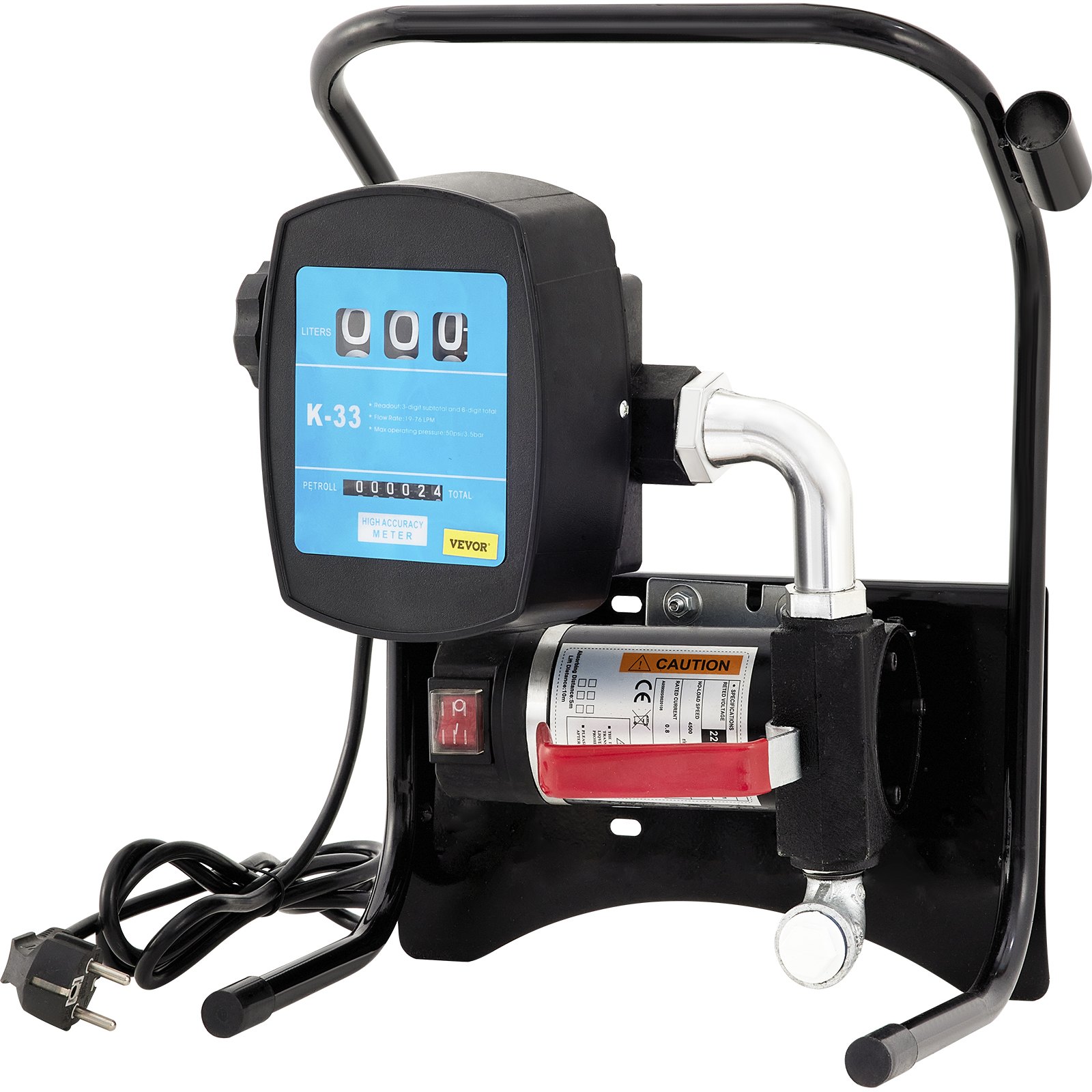 VEVOR 40L Dieselpumpe Heizölpumpe selbstansaugend, 155W Heizölpumpe Dieselpumpe, 220 V Diesel Kraftstoff-Umfüllpumpe mit 2 m Saugschlauch