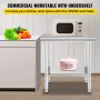 VEVOR Edelstahl Arbeitstisch 760 x 600 x 70 mm Essenszubereitung für die Zubereitung von Mahlzeiten, Nähen, Waschen, Basteln, Garagennutzung usw.