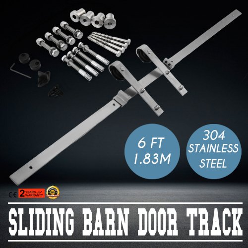 1.83m Schiebetürsystem Laufschiene Schiebetür Edelstahl Schienen Hardware