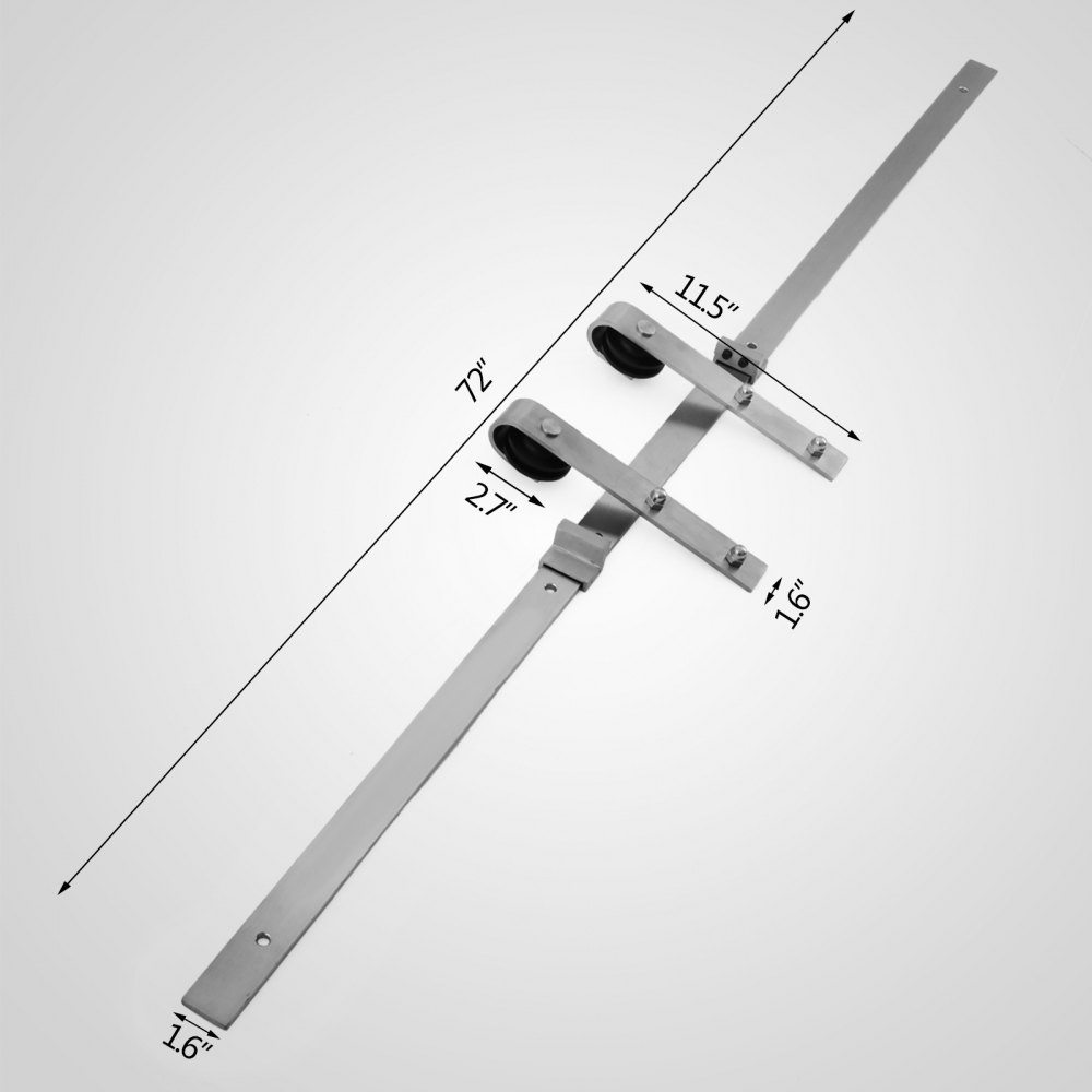 1.83m Schiebetürsystem Laufschiene Schiebetür Edelstahl Schienen Hardware