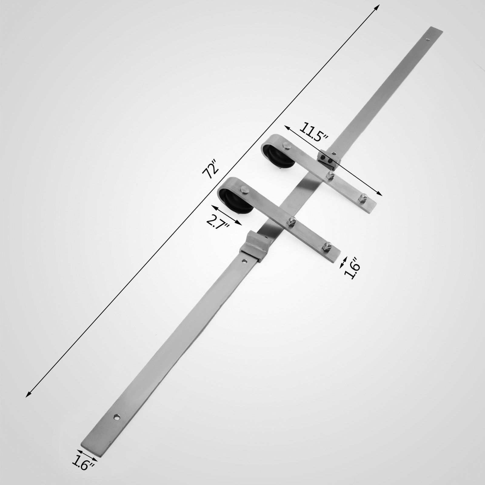 1.83m Schiebetürsystem Laufschiene Schiebetür Edelstahl Schienen Hardware