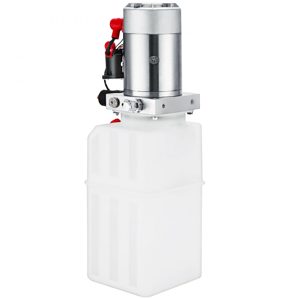 VEVOR 6L Hydraulikpumpe Nenndrehzahl, 2850R / MIN Hydraulikaggregat Einfachwirkend Kipperpumpe, Hydraulikaggregat mit Tank aus Kunststoff 4,5M Kabelfernbedienung