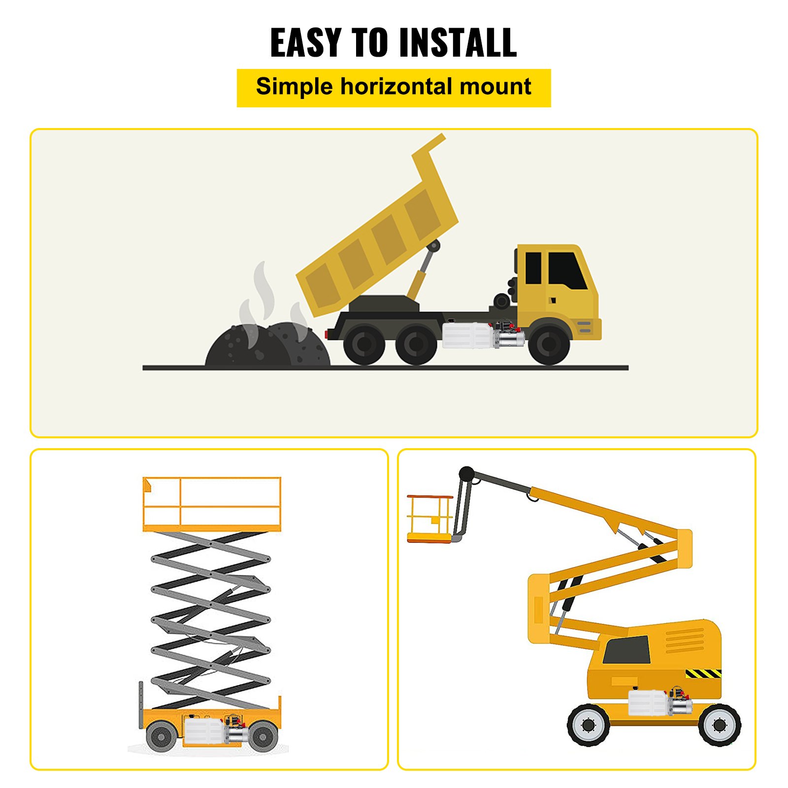 NOVE 6L Hydraulikpumpe Nenndrehzahl, 2850R / MIN Hydraulikaggregat Einfachwirkend Kipperpumpe, Hydraulikaggregat mit Tank aus Kunststoff 4,5M Kabelfernbedienung