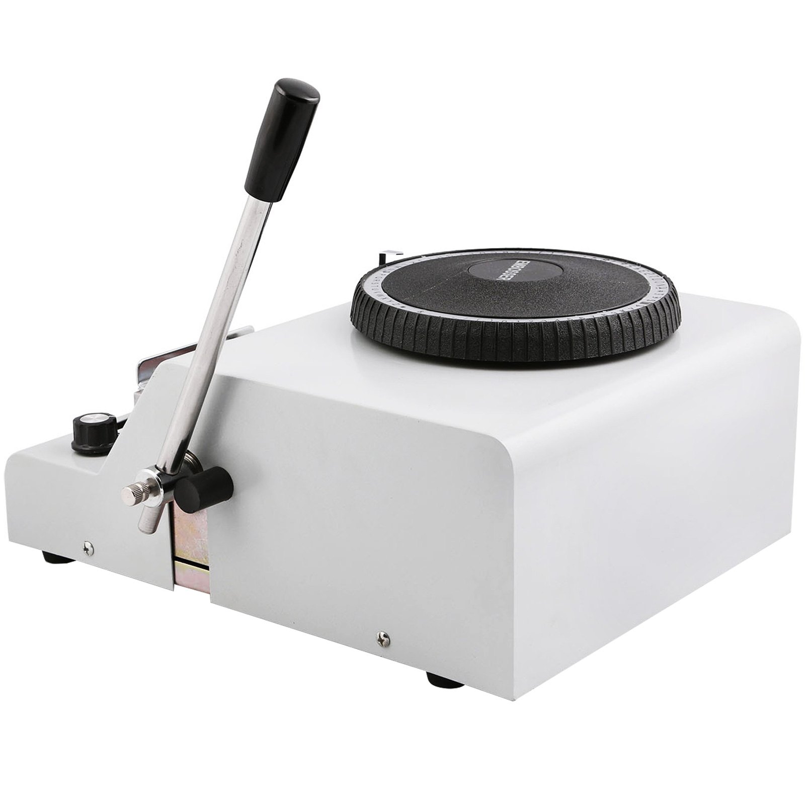 VEVOR Manueller 72-Zeichen-Drucker, Prägemaschine PVC/ID/Kreditkarten-Stempelmaschine Code-Drucker, Embossing Machine Weiß für Einkaufszentren, Unterhaltungszentren und Catering-Zentren, 34x27x12 cm