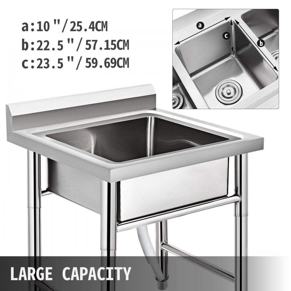 Spültisch 1 Becken M- 0,75x0,75m Edelstahlspültisch Edelstahl Gastro Spüle Tisch