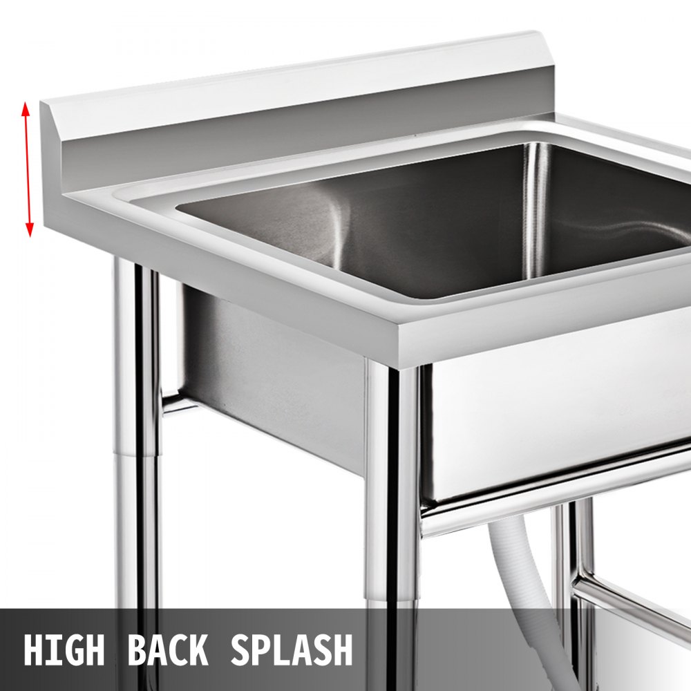Spültisch 1 Becken M- 0,75x0,75m Edelstahlspültisch Edelstahl Gastro Spüle Tisch