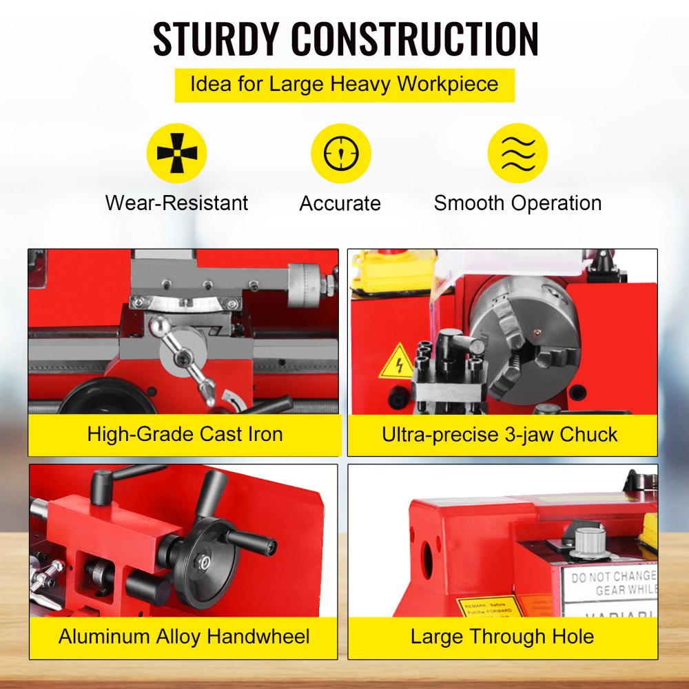 Metalldrehmaschine Drehmaschine 2500rpm Metal Lathe Gewindeschneiden Wholesale