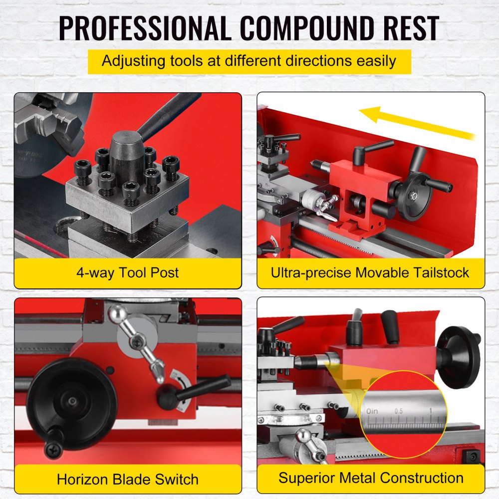 Metalldrehmaschine Drehmaschine 2500rpm Metal Lathe Gewindeschneiden Wholesale