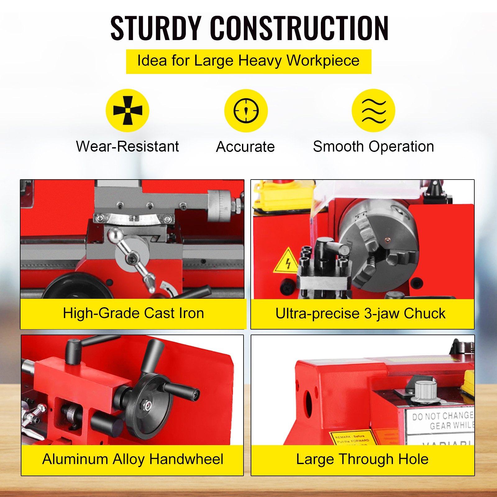 Metalldrehmaschine Drehmaschine 2500rpm Metal Lathe Gewindeschneiden Wholesale