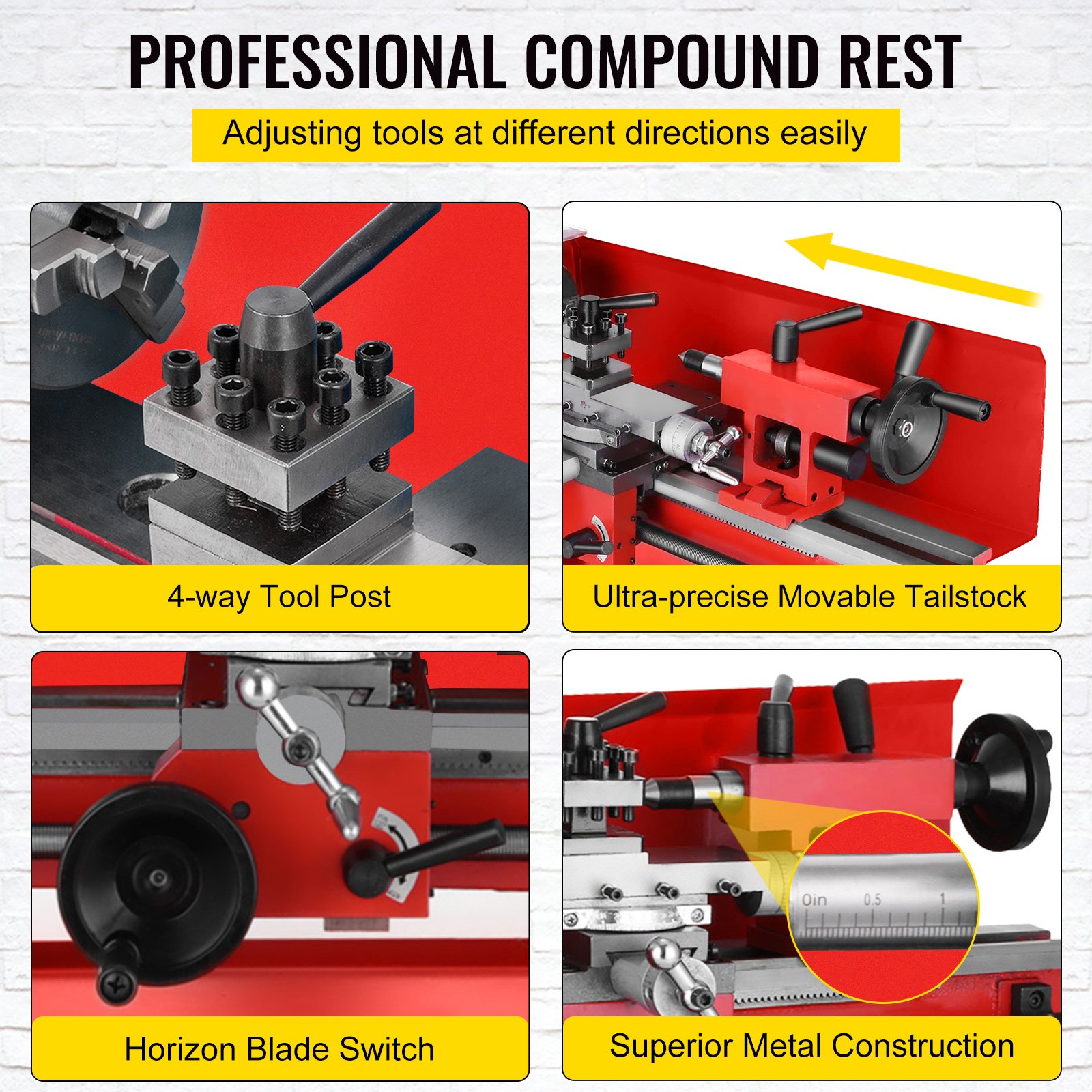 Metalldrehmaschine Drehmaschine 2500rpm Metal Lathe Gewindeschneiden Wholesale