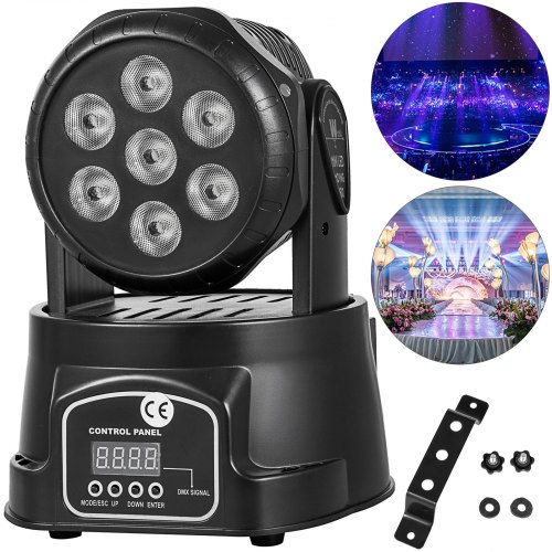 70w Moving Head Licht Lichteffekte Rgbw Bühnenbeleuchtung Dmx Wash 4in1 7led