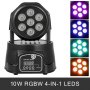 70w Moving Head Licht Lichteffekte Rgbw Bühnenbeleuchtung Dmx Wash 4in1 7led