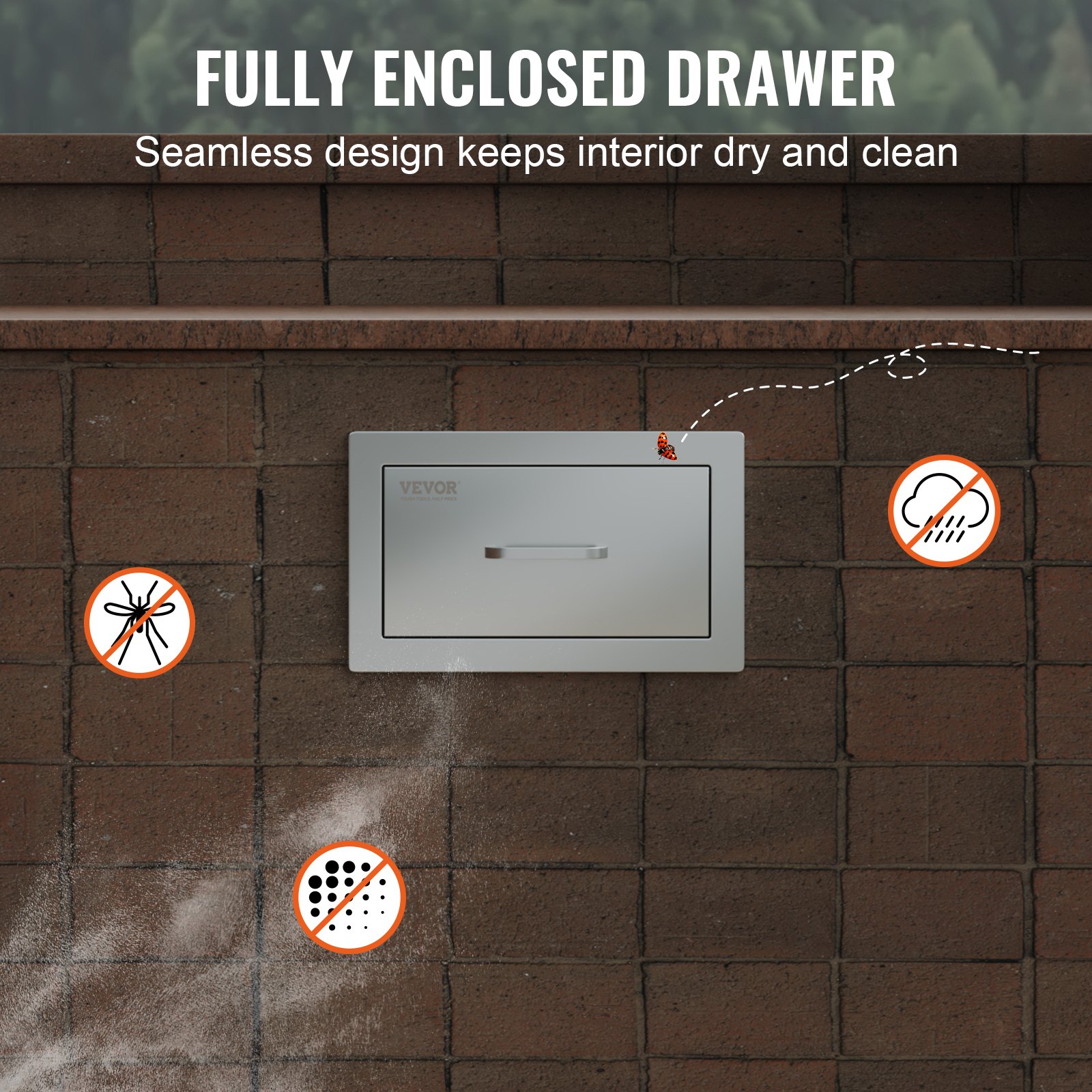 VEVOR BBQ Schublade Schubfach 22X36cm Aussenbereich Grill Gas Küchenschublade