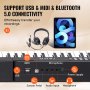 VEVOR Digitales Klavier mit 88 Tasten, halbgewichtete Tasten, Klavierset mit verstellbarem Ständer, integrierten Lautsprechern, Sustain-Pedal, Kopfhörern, Bluetooth, MIDI, USB für Anfänger