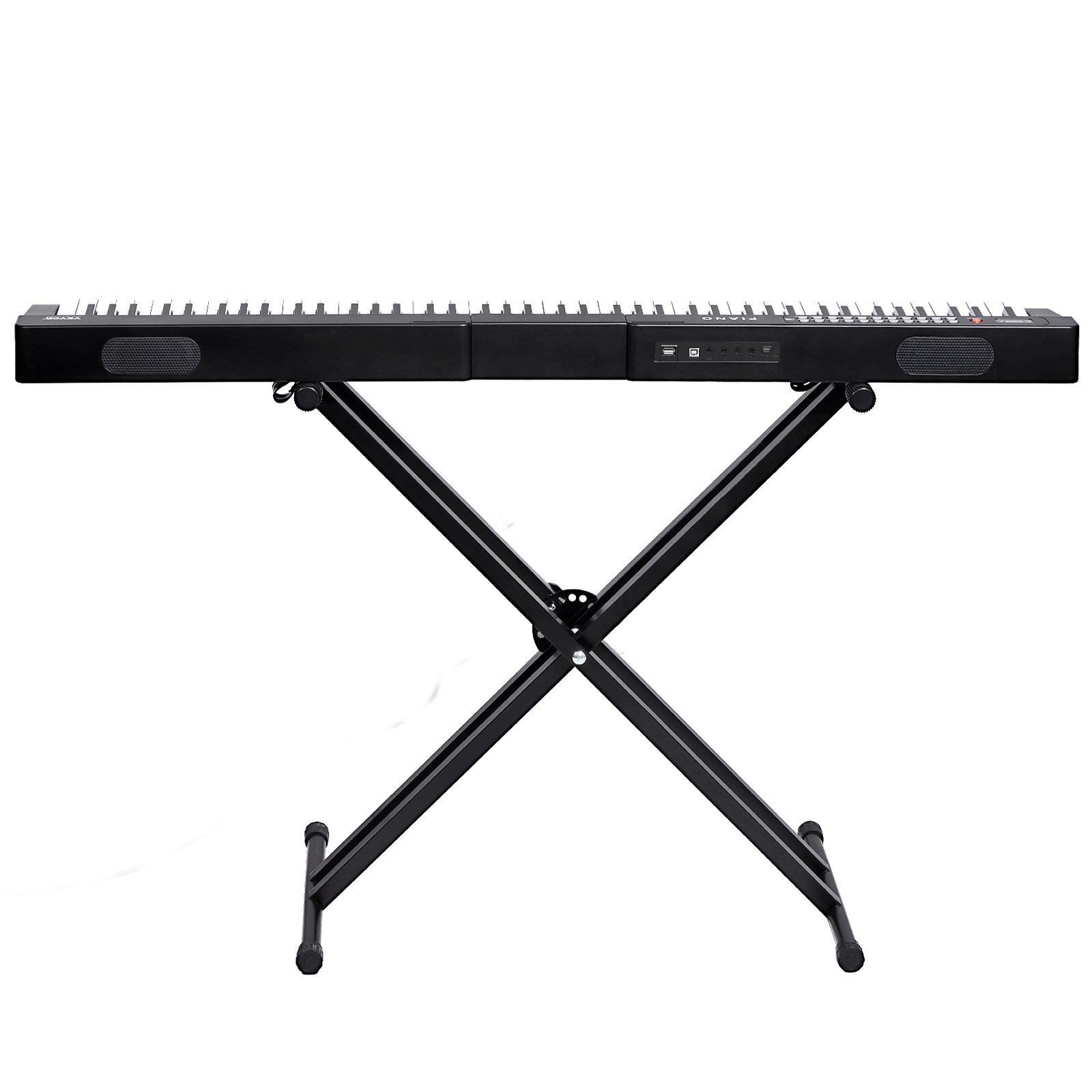 VEVOR Digitales Klavier mit 88 Tasten, halbgewichtete Tasten, Klavierset mit verstellbarem Ständer, integrierten Lautsprechern, Sustain-Pedal, Kopfhörern, Bluetooth, MIDI, USB für Anfänger