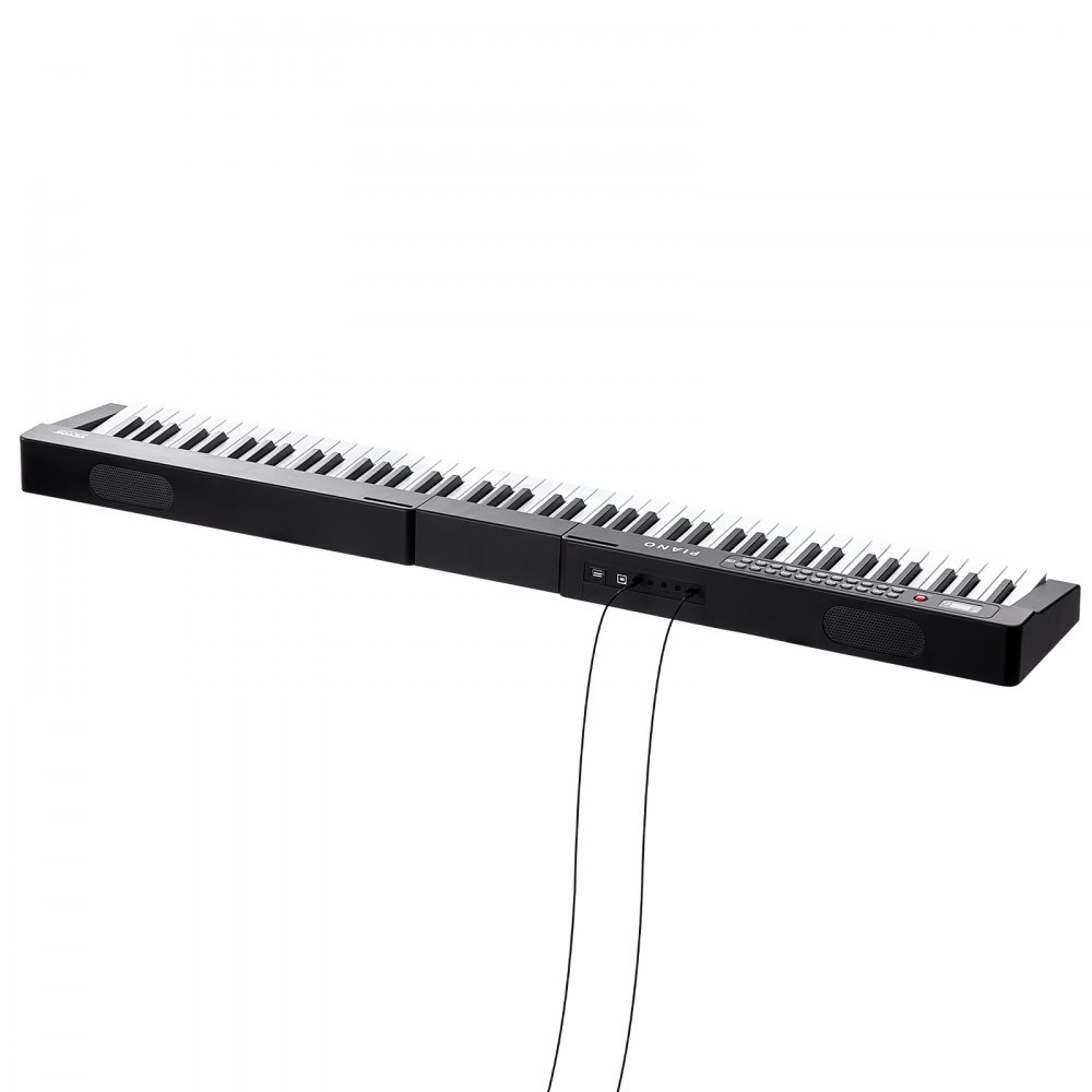 VEVOR Digitales Klavier mit 88 Tasten, halbgewichtete Tasten, tragbares elektrisches Keyboard-Piano-Set in voller Größe mit 1000 Tönen, integrierten Lautsprechern, Sustain-Pedal, Kopfhörern, Bluetooth, MIDI, USB für Anfänger