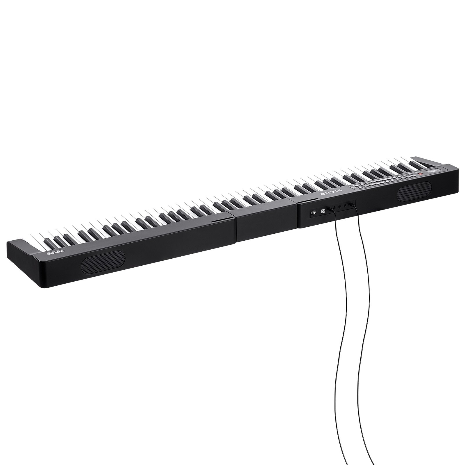 VEVOR Digitales Klavier mit 88 Tasten, halbgewichtete Tasten, tragbares elektrisches Keyboard-Piano-Set in voller Größe mit 1000 Tönen, integrierten Lautsprechern, Sustain-Pedal, Kopfhörern, Bluetooth, MIDI, USB für Anfänger