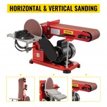 VEVOR Bandschleifmaschine 375 W Band-Tellerschleifer Combo Band Tellerschleifer 915×100 mm Riemengröße Band- und Scheibenschleifmaschine 150 mm