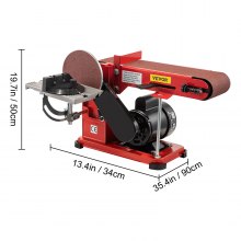 VEVOR Bandschleifmaschine 375 W Band-Tellerschleifer Combo Band Tellerschleifer 915×100 mm Riemengröße Band- und Scheibenschleifmaschine 150 mm