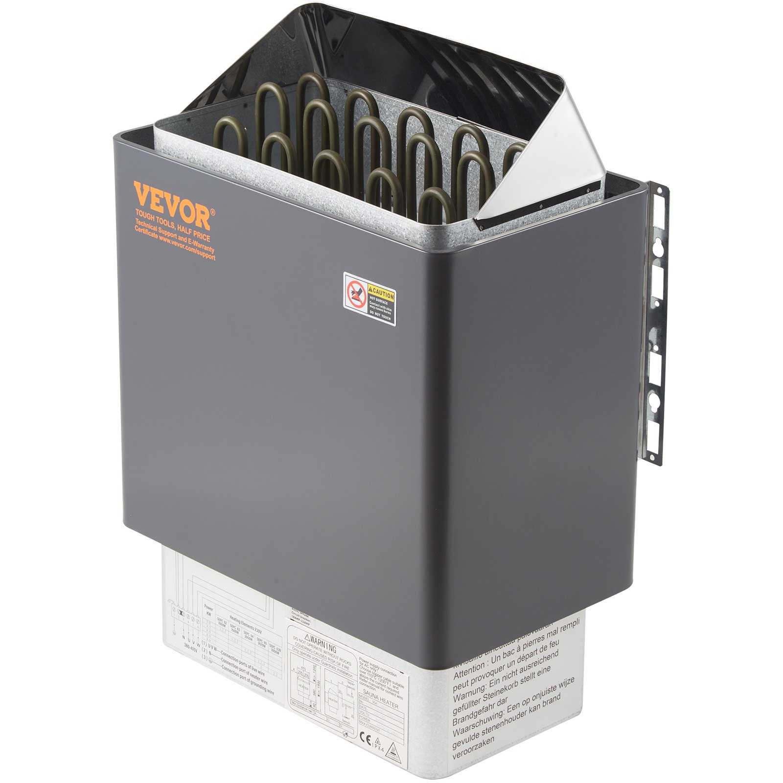 VEVOR Saunaofen 9 KW, Sauna Elektroherd 380 V - 415 V, Edelstahlsaunaofen 20 kg Saunasteine, Elektrischer Saunaofen 2 Modi (Temperatur, Zeit), mit Externem Steuergerät und 3M-Temperatursensor