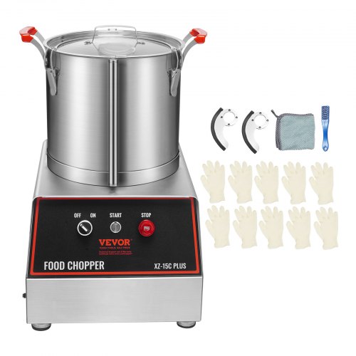 VEVOR Gemüseschneider Elektrischer Obstschneider 1400 W, Gemüse Schneiden 17,62 L Edelstahl Multischneider für Obst und Gemüse, Hotels, Salatläden,