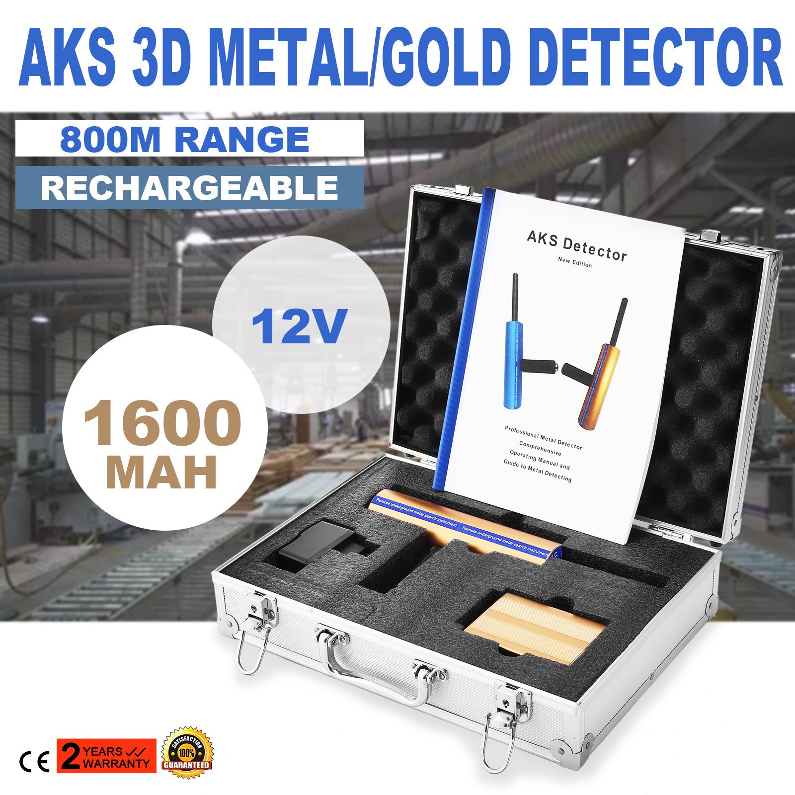 1000m Metalldetektor Gold Aks 3d Metallsuchgerät 14m Depth For Hunter